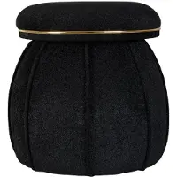Underbar | Hocker Corin Schwarz Baumwolle 56x55x56 cm | NADUVI
