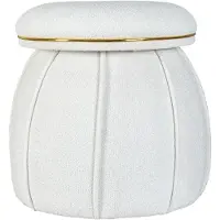 Underbar | Hocker Corin Weiß Baumwolle 56x55x56 cm | NADUVI