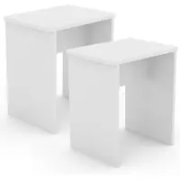 Hioshop 2er Set Holz Sitzhocker Würfel Fussablage Beistelltisch Esal