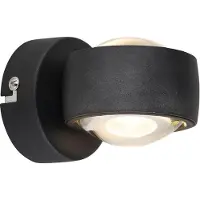 Globo Lighting Wandleuchte Metall schwarz matt, 2x LED