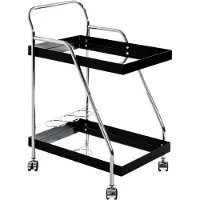 Haku Servierwagen chrom, schwarz - Metall, Spiegel, B/H/T: 62x84x46 cm