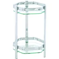 Haku Blumenständer Beistelltisch chrom - Glas, Metall, B/H/T: 28x45x28 cm