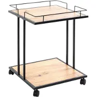 Haku Beistelltisch, quadratisch, Stahlrohr lackiert, Ablagen melaminharzbeschichtet, B 450 x T 450 x H 600 mm, schwarz/Eiche hell