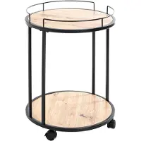 Haku Beistelltisch, rund, Stahlrohr schwarz, Ablage MDF Eiche hell, melaminharzbeschichtet, B 450 x T 450 x H 600 mm