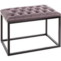Haku Hocker , gepolstert, B 600 x T 400 x H 450 mm, Textilgewebe in Lederoptik und Stahl, anthrazit-schwarz