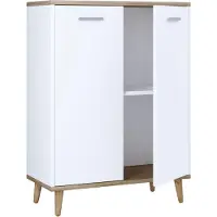 VCM Holz Kommode | Sideboard mit 2 Drehtüren | Maße ca. H. 81 x B. 60 x T. 32 cm - Lindas