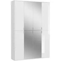 Ebuy24 ProjektX Kleiderschrank 8 Türen weiß, Spiegel.