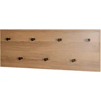 Haku Wandgarderobe , Hoch- und Querformat, 7 Haken mit jeweils 3 kg Tragkraft, B 800 x T 50 x H 300 mm, Holz/Metall, dunkles Eiche-Dekor/schwarz