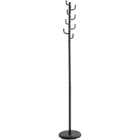 Haku Garderobenständer , 8 Haken mit jeweils 5 kg Tragkraft, drehbare Hakenkrone, Ø 290 x H 1700 mm, Stahlrohr pulverbeschichtet, schwarz