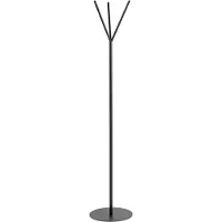 Haku Garderobenständer , 3 Haken, Gesamttragkraft 25 kg, Fußplatte, Ø 350 x H 1730 mm, Stahlrohr pulverbeschichtet/Metall, schwarz