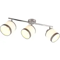 RL DAVOS Decken- und Wandstrahler, 3-flammig, schwenkbar, Weiß Grau, Stoff, 58x23 cm