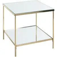 Haku Möbel Beistelltisch rechteckig Glas gold 45,0 x 45,0 x 46,0 cm, 1 St.