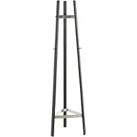 Haku Garderobenständer , 9 Haken mit jeweils 5 kg Tragkraft, B 470 x T 470 x H 1770 mm, Stahlrohr pulverbeschichtet/Metall, chrom-schwarz