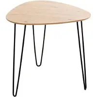 Haku Beistelltisch, quadratisch, Stahl lackiert, Ablage MDF (melaminharzbeschichtet), B 480 x T 480 x H 480 mm, schwarz/Eiche hell