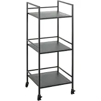 Haku Mobiler Beistelltisch , 3 Ablagen mit jeweils bis zu 8 kg Tragkraft, B 350 x T 350 x H 920 mm, Stahl/Metall, schwarz