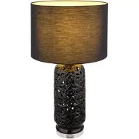 Globo Lighting Tischleuchte Keramik schwarz matt, 1x E27