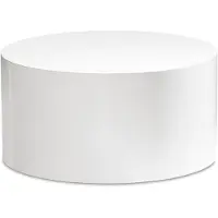 Wohnling Couchtisch MONOBLOC 60x60x30 cm Weiß Hochglanz Design Wohnzimmertisch Rund Lounge Sofatisch Schlicht Kaffeetisch Modern