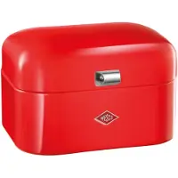 Wesco Brotkasten "Single Grandy - Brotdose", rot, B:26,8cm H:17,5cm L:22cm, Stahlblech, Lebensmittelaufbewahrungsbehälter, Brotkasten, Lüftungslöcher auf der Rückseite, Metallschaniere