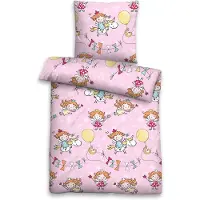 Biberna Feinbiber Bettwäsche Kids Einhorn rose 135x200 cm + 80x80 cm