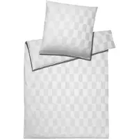 Elegante Mako-Satin-Bettwäsche-Garnitur Courage Farbe Weiss Größe 80x80 135x200