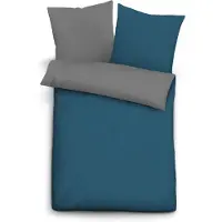 Biberna Renforce Wendebettwäsche 455775 135x200 cm + 80x80 cm cobaltblau