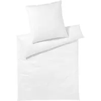 Elegante Uni Jersey Bettwäsche Solid weiss 135x200 cm + 80x80 cm