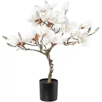 Creativ Green künstliche Pflanze Magnolienbaum beschneit, 20 LED, 58 cm