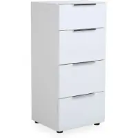 Bega SANTORIN Kommode mit Glasoberboden und Glasfronten, 4 Schubladen, Softclose, Weiß