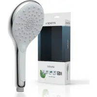 Schutte Handbrause SIRANI, Wellness Duschkopf mit 3 Strahlarten, Brausekopf mit Antikalk-Noppen, Duschbrause Chrom/Hellgrau