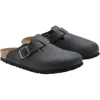 Birkenstock Boston BS Geölte Leder Lässige Sandale Schwarz – 4,5 UK - 37 EU - 6/6,5F US / Schwarz
