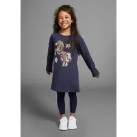 Kidsworld Langarmshirt "PFERD" Langarm, ausgestellter Schnitt, bedruckt, Rundhalsausschnitt
