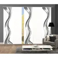 Home wohnideen Schiebegardine "OAKLEY", (5 St.), SCHIEBEVORHANGSET,SEIDENOPTIK,DIGIDRUCK