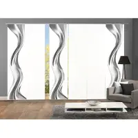 Home wohnideen Schiebegardine "OAKLEY", (6 St.), SCHIEBEVORHANGSET,SEIDENOPTIK,DIGIDRUCK