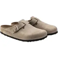 Birkenstock für Herren. 1018147 Leder-Clogs Boston (Reguläre Passform) braun (37), Wohnung, Keine, Lässig