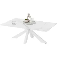 Bega Noah Couchtisch 110x70 cm Weiß marmoriert