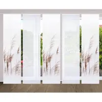 HOME in green Schiebegardine "PAMILO", (5 St.), SET DIGITALDRUCK,BAMBUSOPTIK RECYCELT