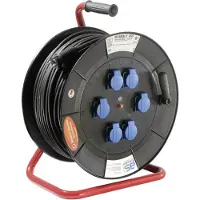 As Schwabe Profi-Trommel Mammut 460 Version 1, 80m, 6 Steckdosen 230V / 16A, mit Trage- und Fußgestell