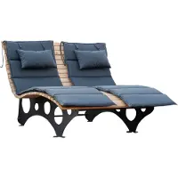 HOME DELUXE - Wellenholzliege TAIGA inkl. 2x Auflage- Waldsofa Schwungliege Relaxliege