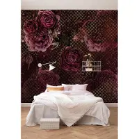 Overig Vliestapete "Digitaldruck Vlies - Rouge Intense - Größe 350 x 280 cm" bedruckt glatt Wohnzimmer, Schlafzimmer