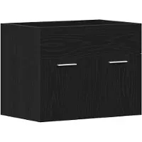 vidaXL Waschbeckenunterschrank Schwarz Eichen-Optik 60x38,5x46 cm
