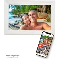 Pora&co Digitaler Fotorahmen mit WiFi & Frameo App 10 Zoll, weiß
