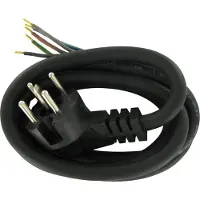 Kopp 171102455 Perilex Stecker mit 1,5m Kabel, Farbe: schwarz - 2 Stück