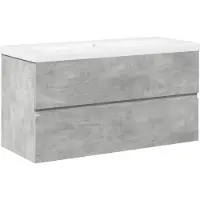 vidaXL 2-tlg. Badmöbel-Set Betongrau Holzwerkstoff