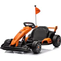Vrooomy McLaren Kinder Elektro Go-Kart 24V (5–12 Jahre) – Offiziell Lizenziert, mit Driftfunktion, 2x 200W Motoren & Sicherheitsgurt – Elektro GoKart Kinder – Orange