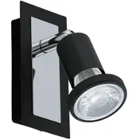 Eglo Sarria, Strahler Oberflächenbeleuchtung, Nicht austauschbare(s) Leuchtmittel, 10 W, 3000 K, 400 lm, Schwarz, Chrom