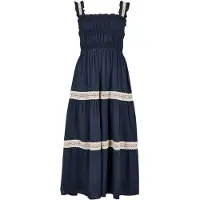 Apricot Spitzenkleid "Häkelspitzen-Stufenkleid" mit Smokdetails