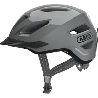 ABUS Stadthelm Pedelec 2.0 - Fahrradhelm mit Rücklicht und Regenhaube - für den Stadtverkehr - für Damen und Herren - Grau, Größe S (51-55 cm)