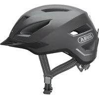 ABUS Stadthelm Pedelec 2.0 - Fahrradhelm mit Rücklicht und Regenhaube - für den Stadtverkehr - für Damen und Herren - Dunkelgrau, Größe S (51-55 cm)