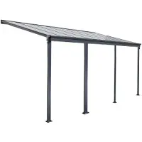 HOME DELUXE Terrassenüberdachung 618 x 303 x 226 / 278 cm (Grau)