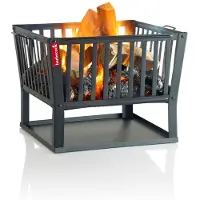 Barbecook Feuerkorb für Holzfeuer eckig lackierter Stahl lang 62 cm breit und 48.5 cm hoch schwarz